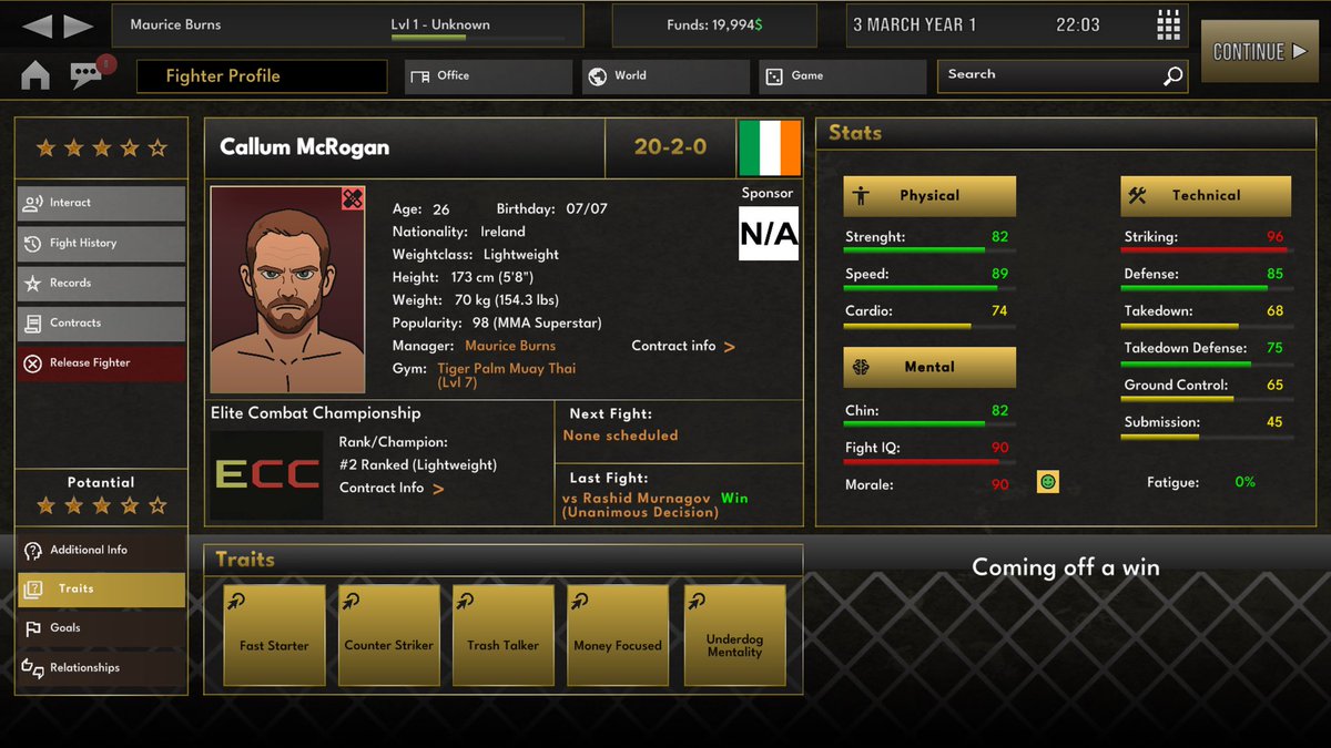DigitalRealmsSt's tweet photo. Can you take a nobody and turn him into champion?
Elite MMA Manager coming soon on Steam
#mma #gamedev 

https://t.co/hDFg3qNL4B https://t.co/mGa5a4fP9E