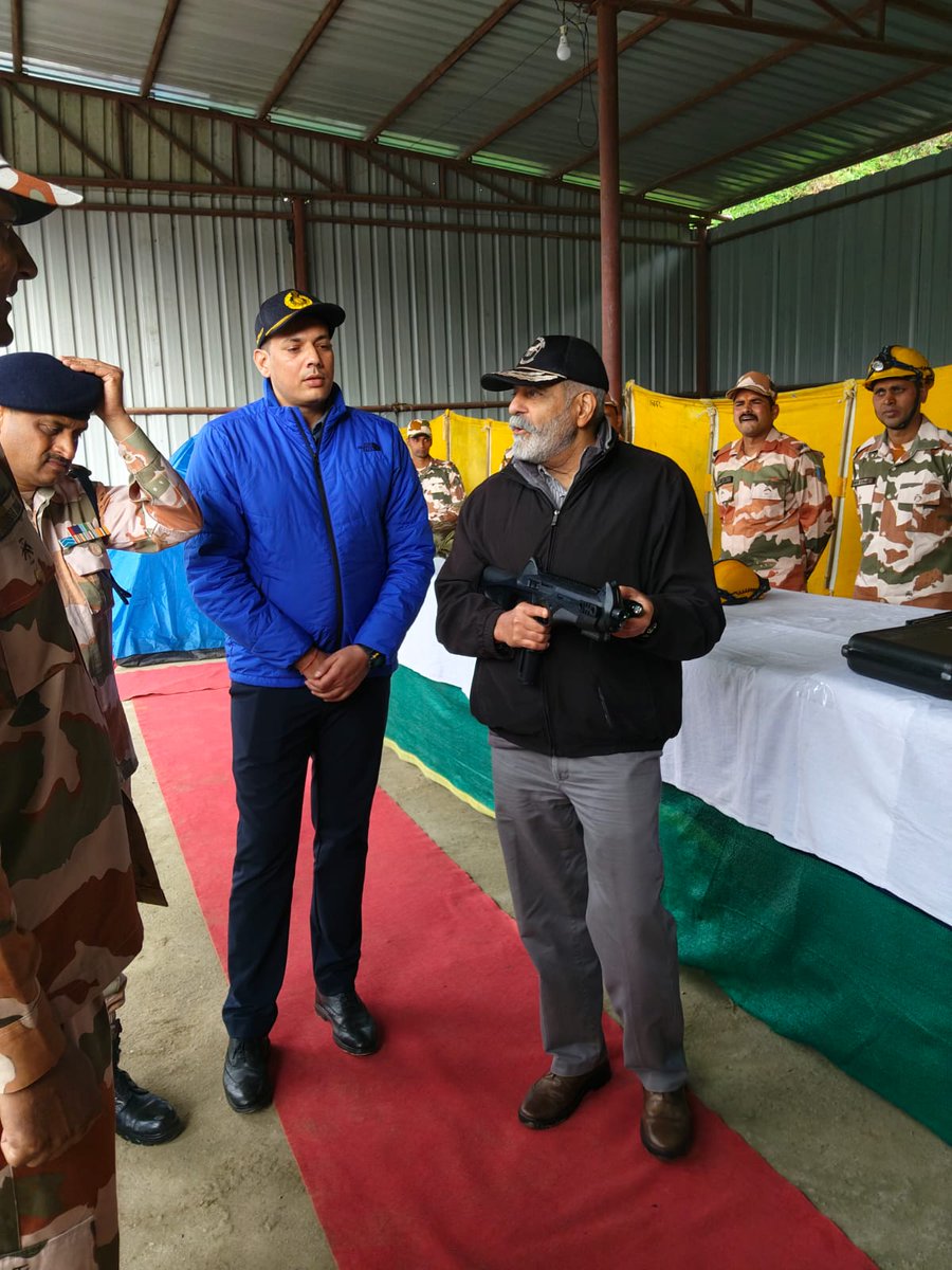 IDSAIndia's tweet photo. DG @SujanChinoy accompanied by the @IDSAIndia team visited @ITBP_official 4th Battalion Tactical Headquarters in Arunachal Pradesh. During the visit, he interacted with officers and jawans and was briefed on the unit's operational capabilities, modernisation plans &amp; equipment. https://t.co/vtwrYuGDLv