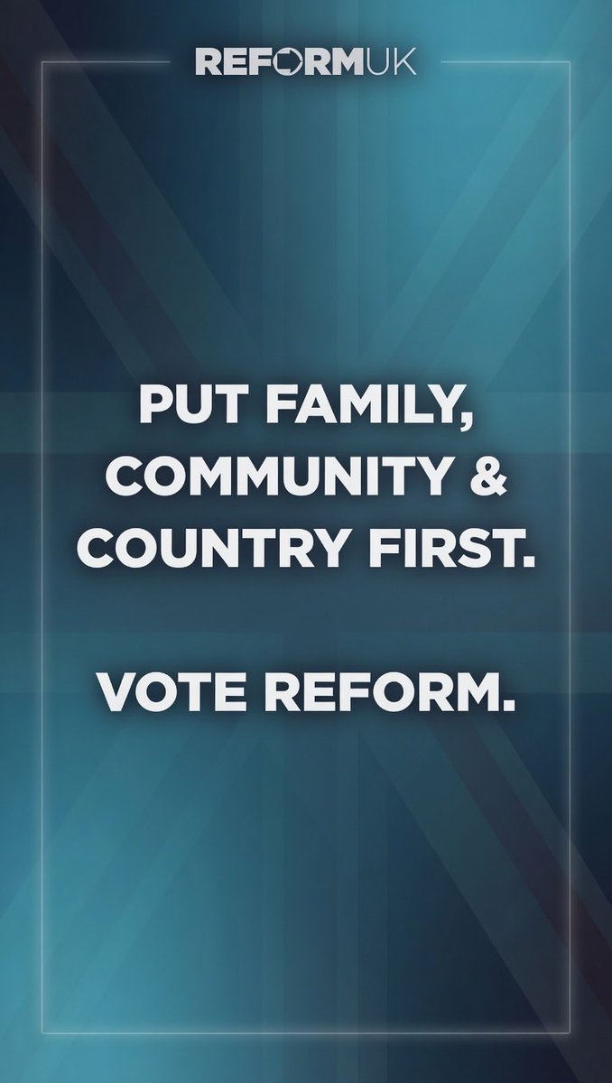 MarkStretford's tweet photo. No deals with the Tories.
No deals with the RB mob.
No deals with anyone.

Reform UK is the ONLY way to Save Britain from socialism. 

Don’t be tricked by the spin from the desperado’s. 

Put family, community &amp; country first.

Join Reform and  #VoteReform https://t.co/yFabRbuqUw