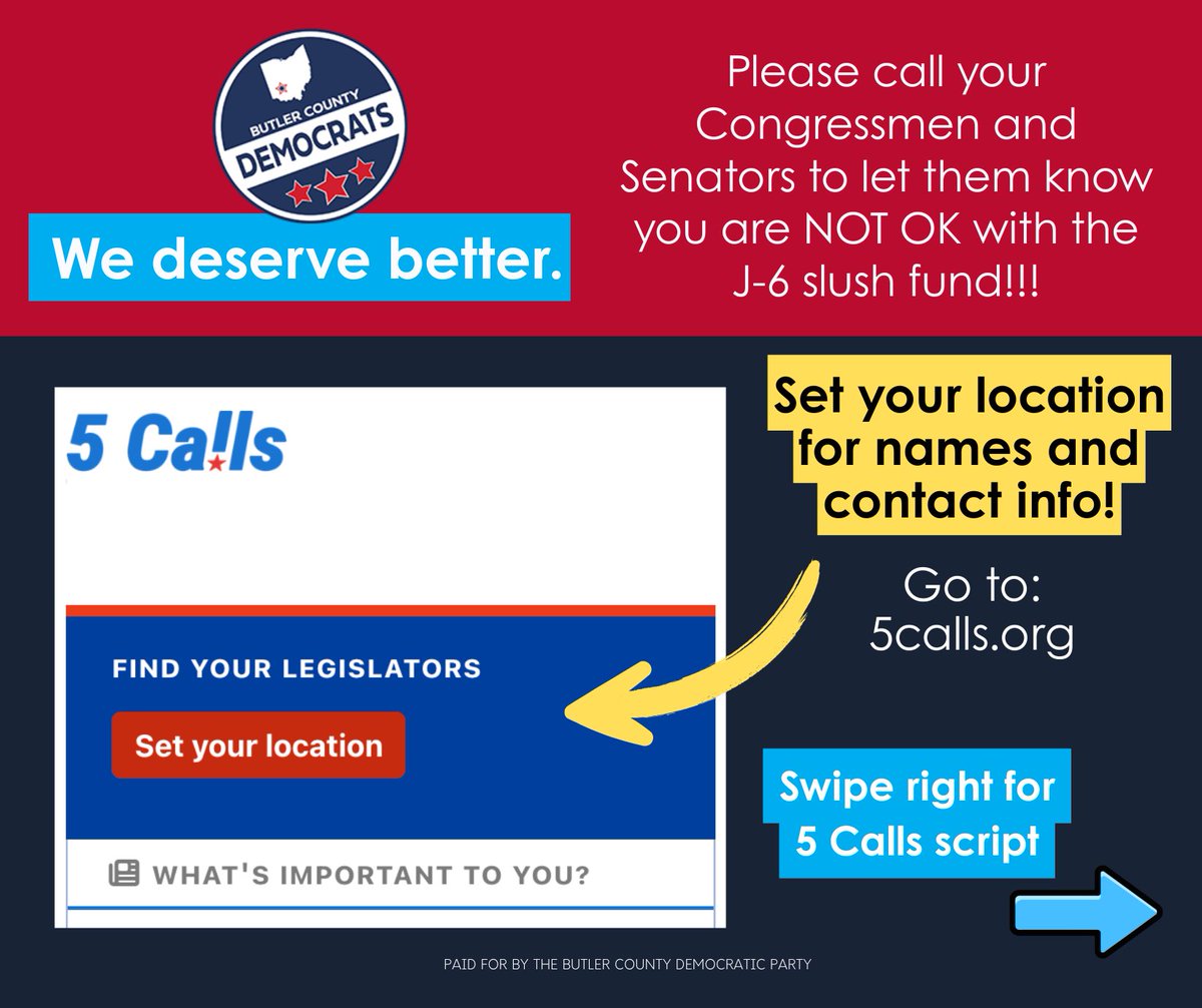 ButlerDemocrats's tweet photo. 2/2
We deserve better. Connect locally right here in Butler County to help fight back.

 ➡️ https://t.co/tl5EPm0JCI https://t.co/VdoYkdgYh8