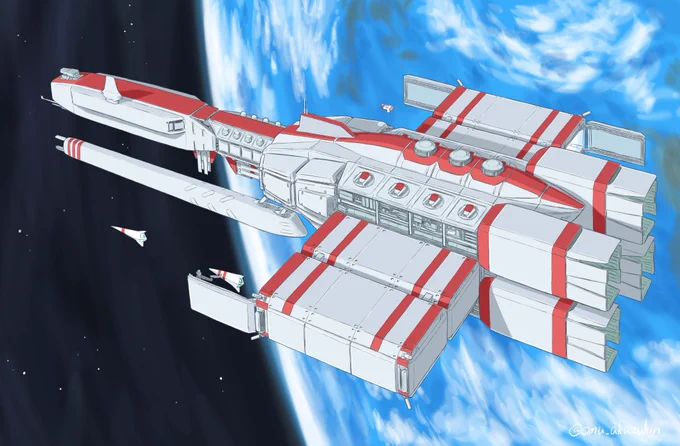 銀河捕鯨連盟所属 宇宙戦艦アークトゥルス5 宇宙鯨の跳躍に巻き込まれ、未開の星系に飛ばされてひとりぼっち