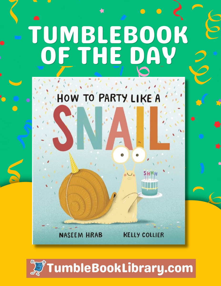 TumbleBooks's tweet photo. 🎉 TumbleBook of the Day: How to Party Like A Snail

✍️Kelly Collier
🎨Naseem Hrab

📚An introverted snail throws his own kind of party to celebrate all things quiet!

Read along ➡️https://t.co/u7DCaOlopL

#lowstimulation #SEL #kidsbooks #picturebooks https://t.co/yv8bZmOMJg