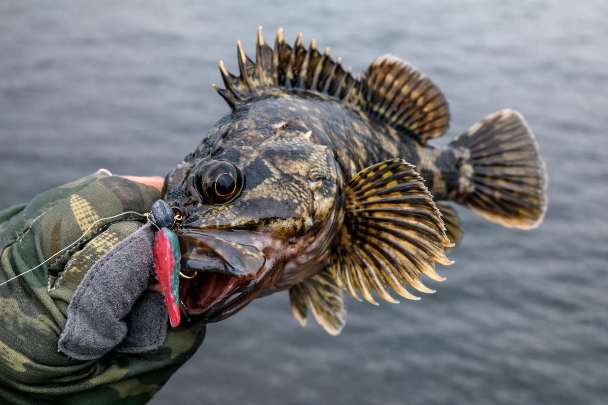 baitfiness's tweet photo. 悪条件覚悟の釣行が自作タックルで化けた夜🎣
9秒ステイ→聞き合わせで入れ掛かり。加トちゃんは私謹製ボチャエビで良型アコウ35cmをキャッチ😏
#ライトワインド #ライトロック #名古屋港 #ガシラ #アコウ #自作ジグヘッド #ボチャエビ https://t.co/boKjCNmME2
