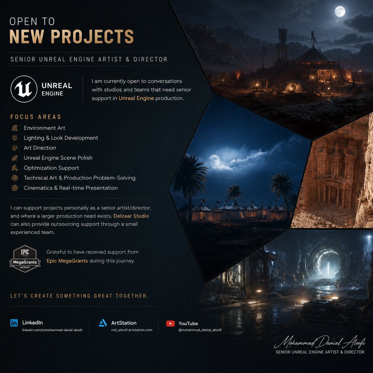 md_atoofi's tweet photo. I’m open to conversations with studios that need senior Unreal Engine support.

Environment art, lighting, look dev, optimization, technical art, and cinematic real-time presentation.

I can support projects personally, or through Delzaar Studio for larger production needs.

#UE5 https://t.co/VTomF24q8U