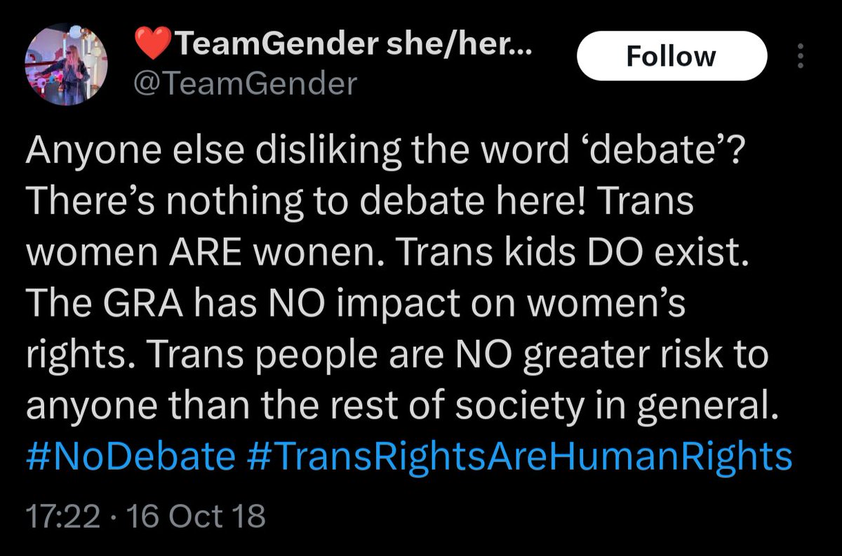 JimDodgy's tweet photo. @caldyr99 @CurtisDaly_ @KernowDamo That would be a shitty plan because most transmen don’t pass.
To think, this could’ve been avoided if you allowed us to speak instead of going with #NoDebate and #NoPlatform. But you wouldn’t give us a fair hearing because you thought you could steamroller us. https://t.co/77nyDii2mM