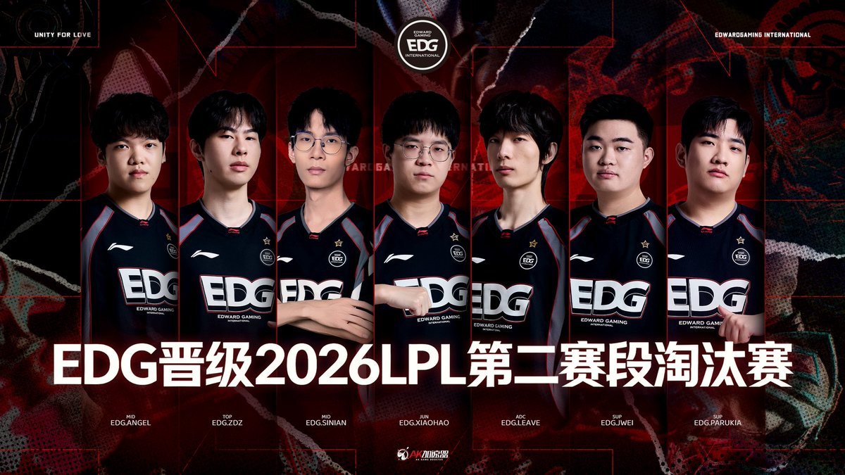 EDG_Edward's tweet photo. [2026 LPL split 2]
Today’s result:
EDG 3:2 NIP 

Game1 MVP：Xiaohao 
Game3 MVP：Leave
Game5 MVP：Leave

#EDGWIN #LPL https://t.co/RajSlAmzfI
