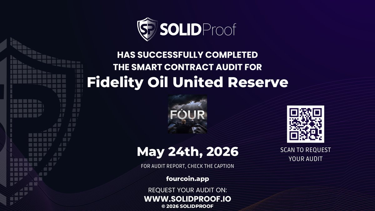 solidproof_news's tweet photo. We have finished the smart contract audit process for @FOURsolproject🛡️

📷Check our findings and security score here: https://t.co/JyoQRgm6Uz

Need a Smart contract audit, KYC or development support? Send us a message, our sales team will gladly make a customized offer for you! https://t.co/lq8lqVZqoE