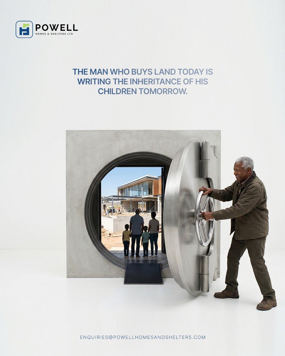 connectwithphs's tweet photo. He’s not opening a vault. He’s opening a future.
Buy titled land today. Leave your children something that
#PowellHomes #TitledLand #GenerationalWealth #EnuguRealEstate https://t.co/MC4CNxcOkQ