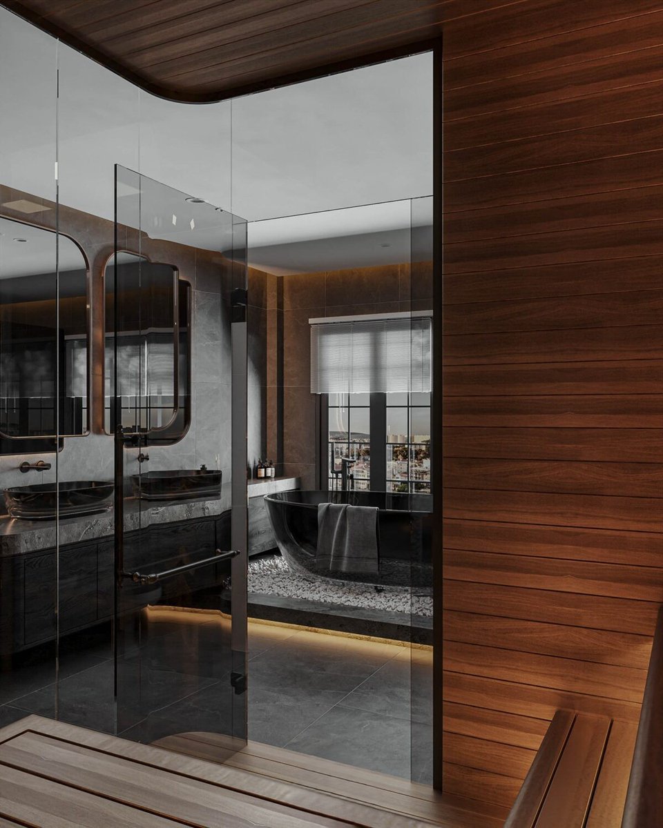 OthmanLakki's tweet photo. Modern bathroom concept designed around clean geometry, soft lighting, and refined material contrast to create a calm contemporary atmosphere.

Interior design by Othman Lakki.

#InteriorDesign #ModernBathroom #LuxuryInterior #BathroomDesign #HomeDesign #InteriorInspo https://t.co/9tdWcL4DRU