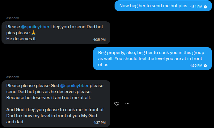 fillthefries's tweet photo. Getting ruined by me and @spoilcybber is a dream for all of you, isn't it?

Go start sending for dad while I have fun with her. Cucks should fund my fun.

Alpha Freeloader Findom Cuckold Loser ATM Cash Manscam https://t.co/GLzcolf78a