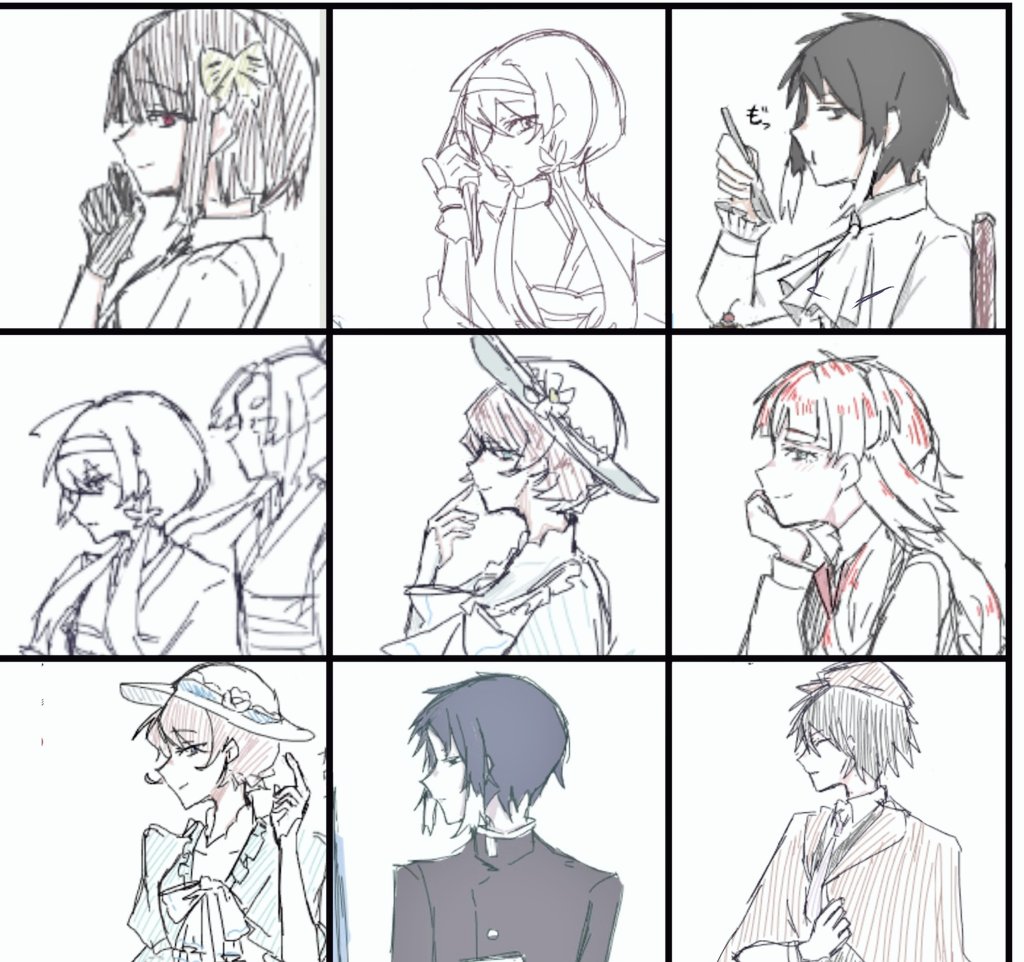 o26fa's tweet photo. 今まで絵チャで描いてきた横顔たち https://t.co/ie44qukIBS