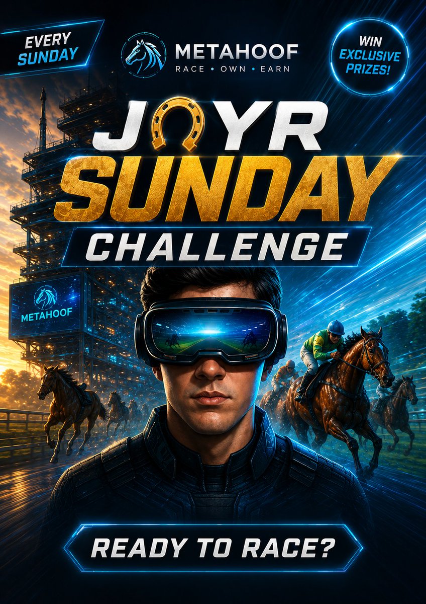 Joyr_Ultra's tweet photo. 💥 JOYR SUNDAY CHALLENGE 💥

Take me on in a race on my terms and if you win the race, you’ll be rewarded with a Codex to boost your horse’s performance!

Today, I’m setting up a 400m race on turf in rainy condition. Be quick and strategic! @MetaHoof_game

https://t.co/NL9i2Y8nJA https://t.co/Tn6LkMCPkn