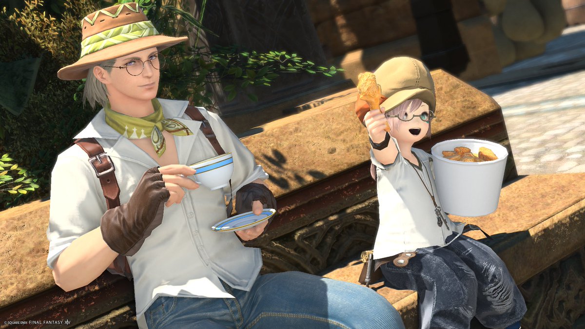 ff14_KK_'s tweet photo. こんばんは♪
先日、ちきんと地図に潜って来ました(*≧∀≦*)
今回は当たりの日だったのか、良い物ザク盛りだくさん！
戦利品からツイルパンツを作って貰ったので、クラウスに装備して貰いました✨
ついにこの世界に、ジーンズらしいジーンズが(*´꒳`*) https://t.co/Lant2n3Dnx
