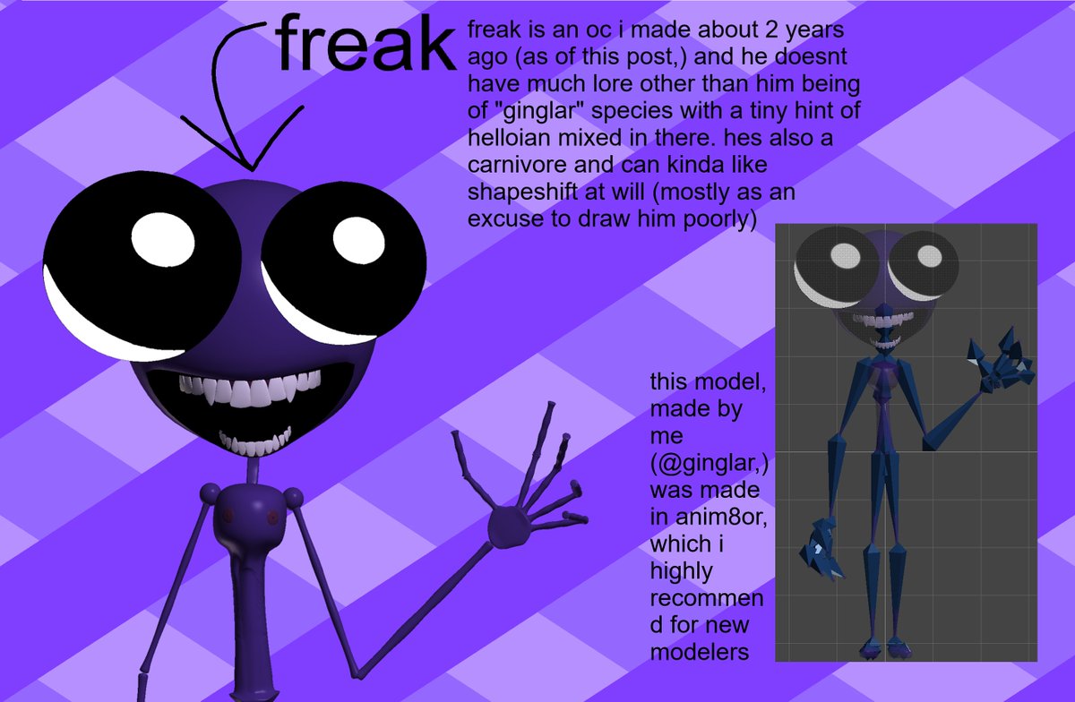 ginglar's tweet photo. even newer pin (1/?)
hello, im kanon and freak is one of my ocs
this is an introduction to my account
and i hope you like it https://t.co/YBevEZAtQq