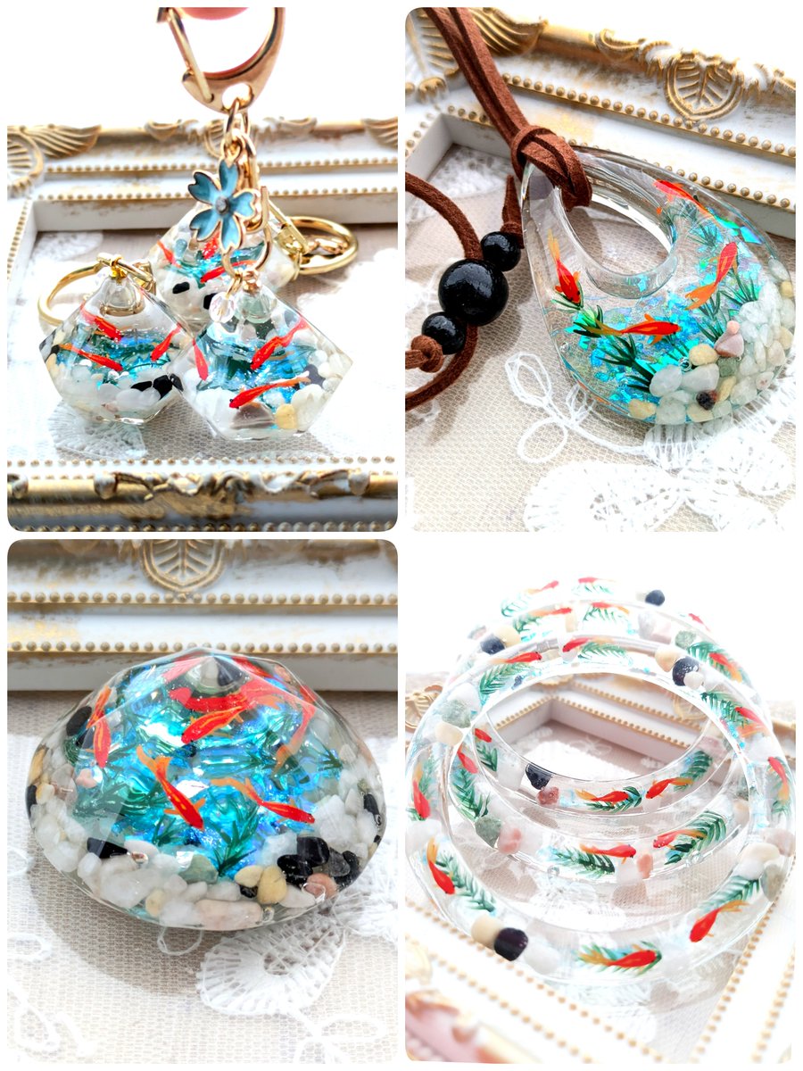受注制作受付開始致しました☺️ 金魚アクアリウムとバングル受付は
