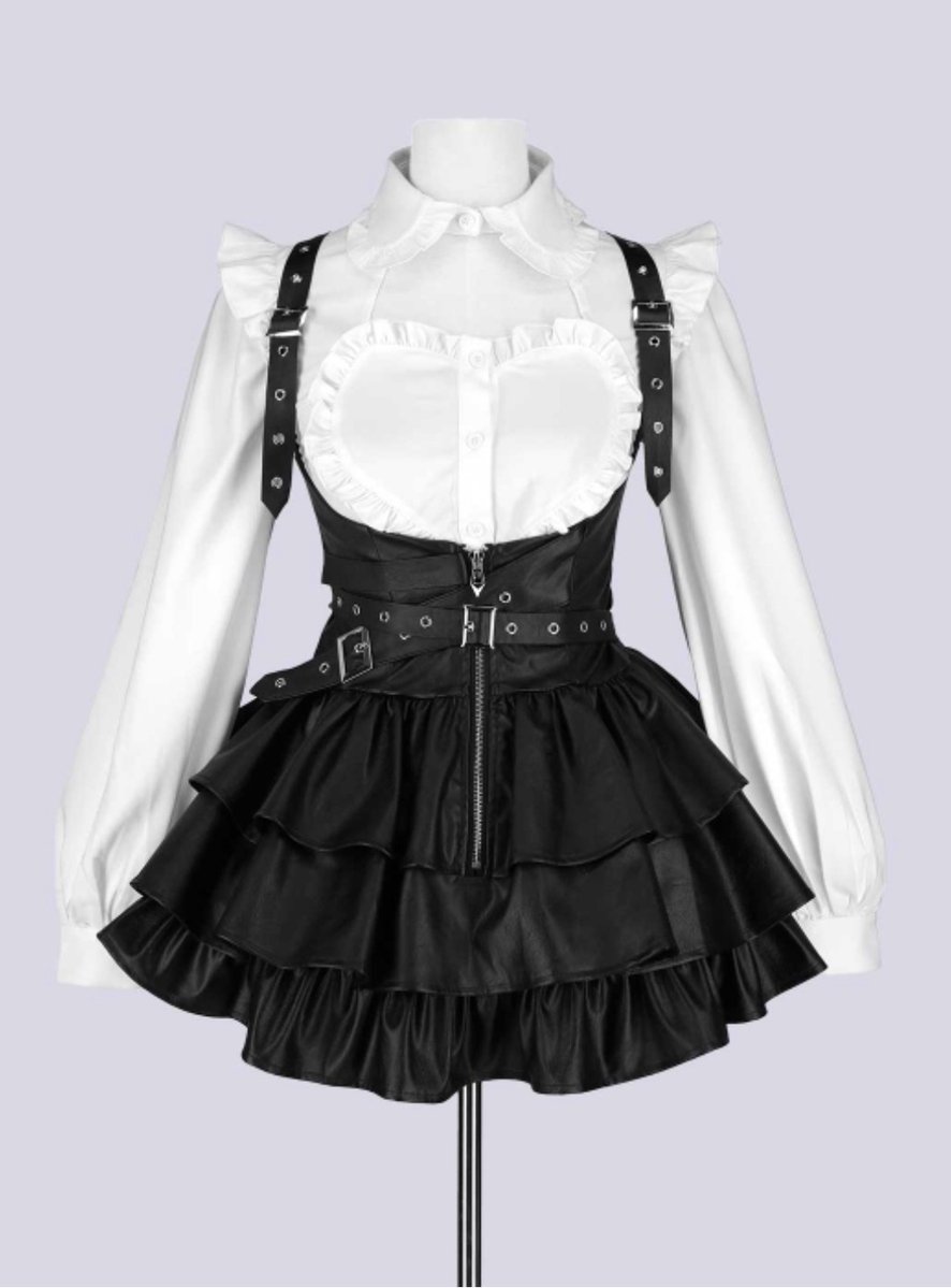 コスプレ衣装 Qooza IMVAL / Frill Leather Dress [BLK] 🖤IMVAL🖤 Frill Leather Dress