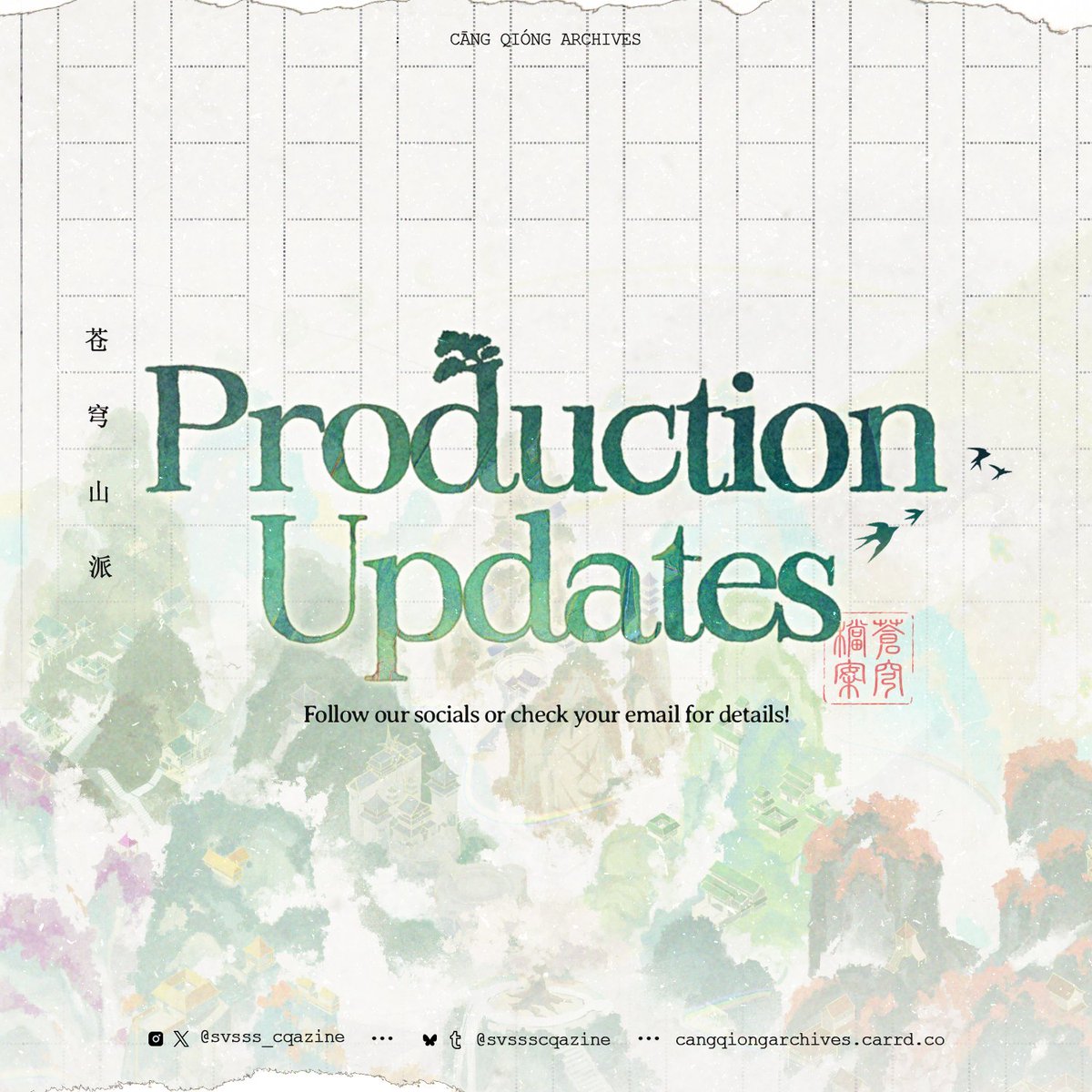 svsss_cqazine's tweet photo. 📦 Production Updates 📦

We will aim to send monthly production updates via email around the 15th of each month moving forward. Additionally, we will post updates on our socials to keep everyone updated on socials as well ✨ https://t.co/Ios9dASK6L