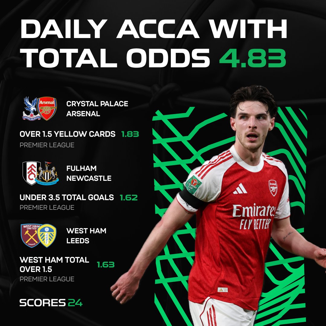 S24en's tweet photo. PREMIER LEAGUE ACCA WITH ODDS 4.83

#crystalpalace #accamulator #arsenal https://t.co/rMJFZ8vLMh