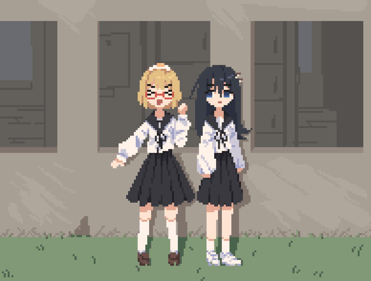 CyanAqua1's tweet photo. when i usually draw characters from a series i've never drawn before, i start with a simple pixel art of the main characters

(this one's not part of my 'mainline' illustrations, those will probably come later down the road)

#shimejisimulation https://t.co/I2Di9IaUHs