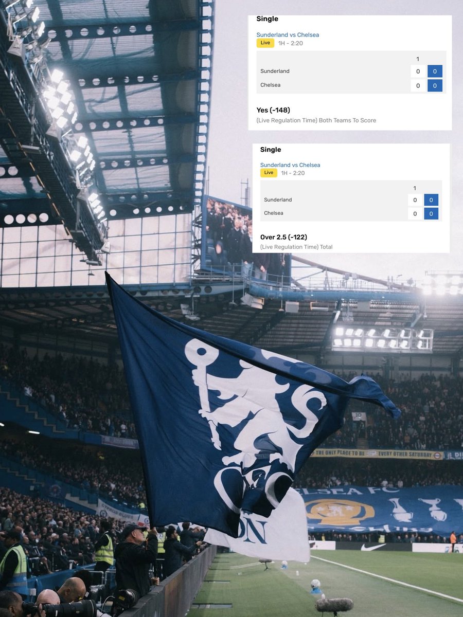yonnybets's tweet photo. 5/24: Premier League‼️⚽️  🏴󠁧󠁢󠁥󠁮󠁧󠁿 
 
LIVE BET:🚨 
•Sunderland vs Chelsea o2.5- ⏳
•Sunderland vs Chelsea BTTS- ⏳

🍀📿🙏🏽

#GamblingX https://t.co/9n1VBkYe58
