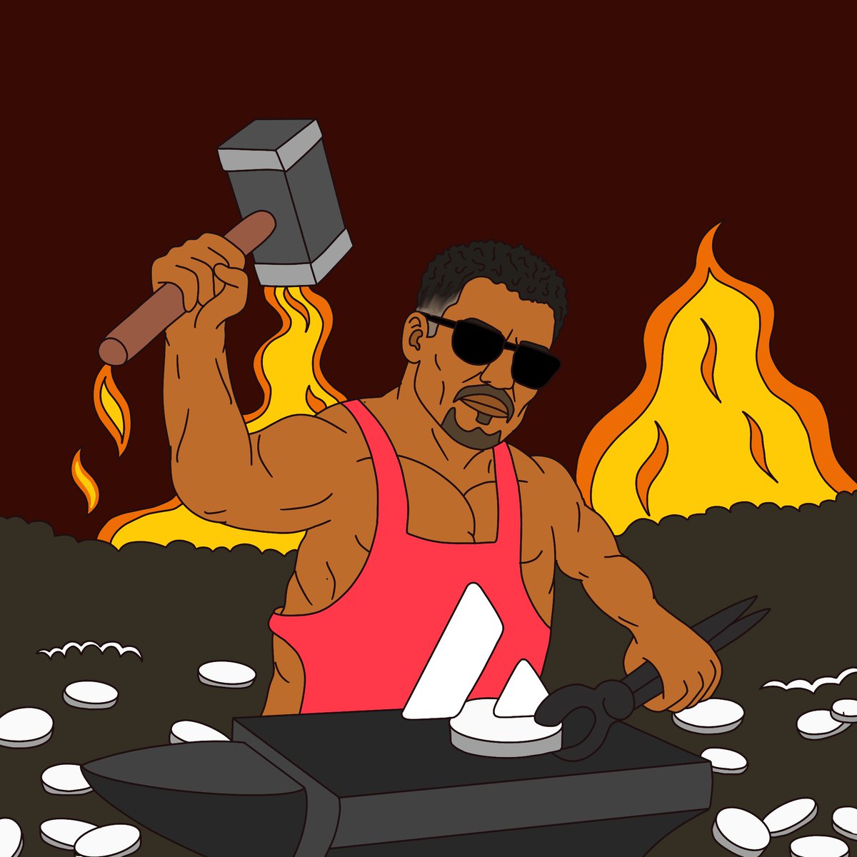 friendtechLFG's tweet photo. Hot Emin Summer not only on beaches but also in cave forging Avax logo for the true hot Emin summer believers  full of muscles and sweat from fire of eternal Avax 🔥

My new digital art and contribution for Hot Emin Summer catch the vibe and jump in 💪

@HotEminSummer @nobsfud 🔨 https://t.co/9Lj2DP3lHa