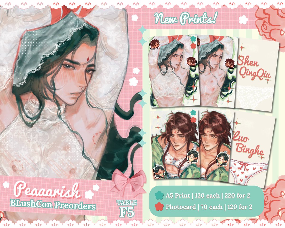 peaaarish's tweet photo. ☆ RTs Appreciated! ☆

🍐 POs for #BLushCon2026 are now OPEN! This isn’t my full catalogue yet!! (〃ω〃)
⭐️ May 24 - June 3
🎀 Form, more merch, and previews in thread!

☆ Danmei
☆ Alien Stage
☆ Virtual Strangers
☆ BL Manhwa &amp; Manga

#bingqiu #svsss #alnst https://t.co/BCmCd6PNVy