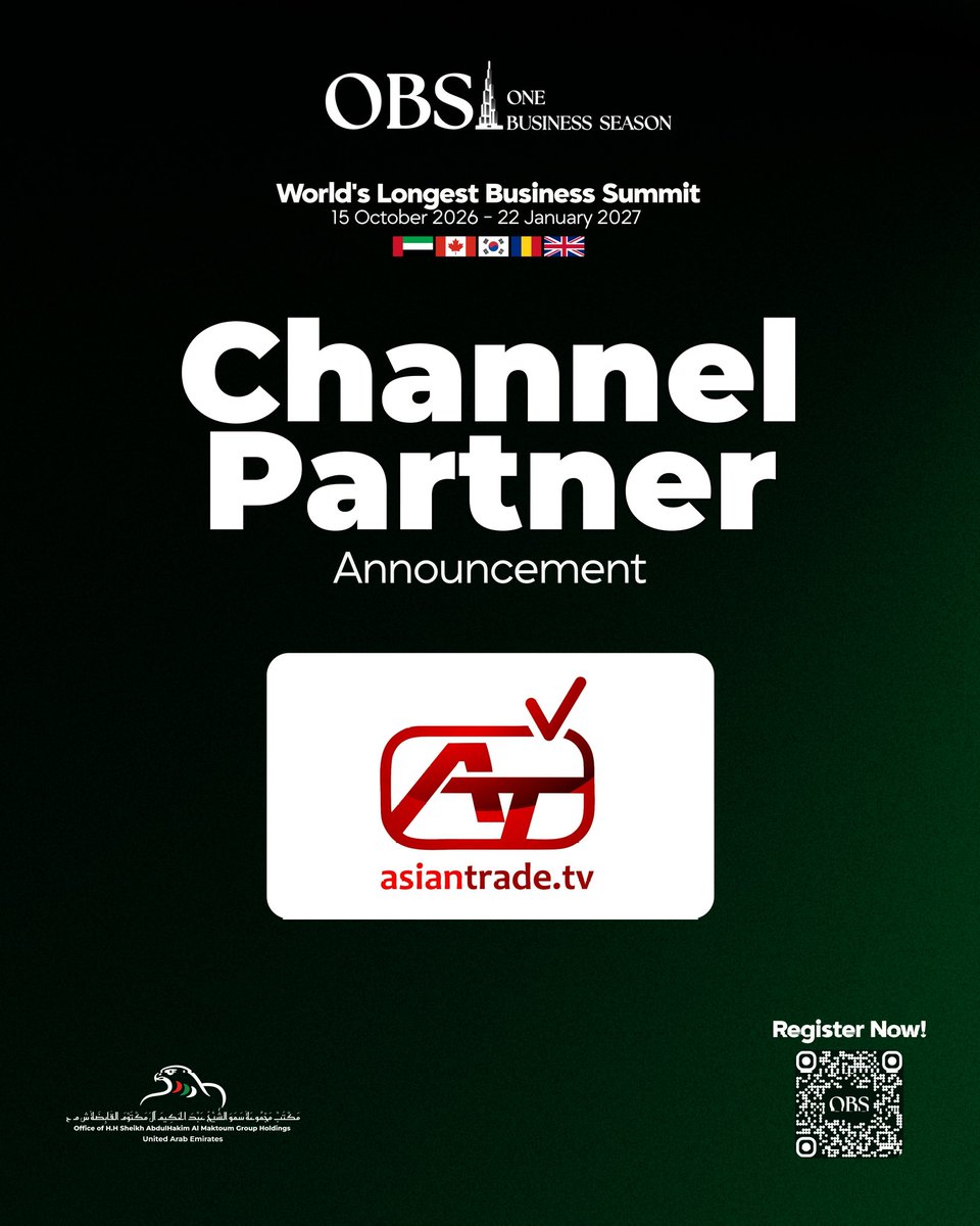 Asiantradetv's tweet photo. Alhamdulillah! Another major international milestone achieved for Asian Trade TV. 🌍✨

We are proud to announce that Asian Trade TV has officially joined One Business 

🌎 One Season. One World. One Business Future.
📺 https://t.co/wM3wvMiuz8 | Connecting Business Globally https://t.co/A7YL0LBNgJ