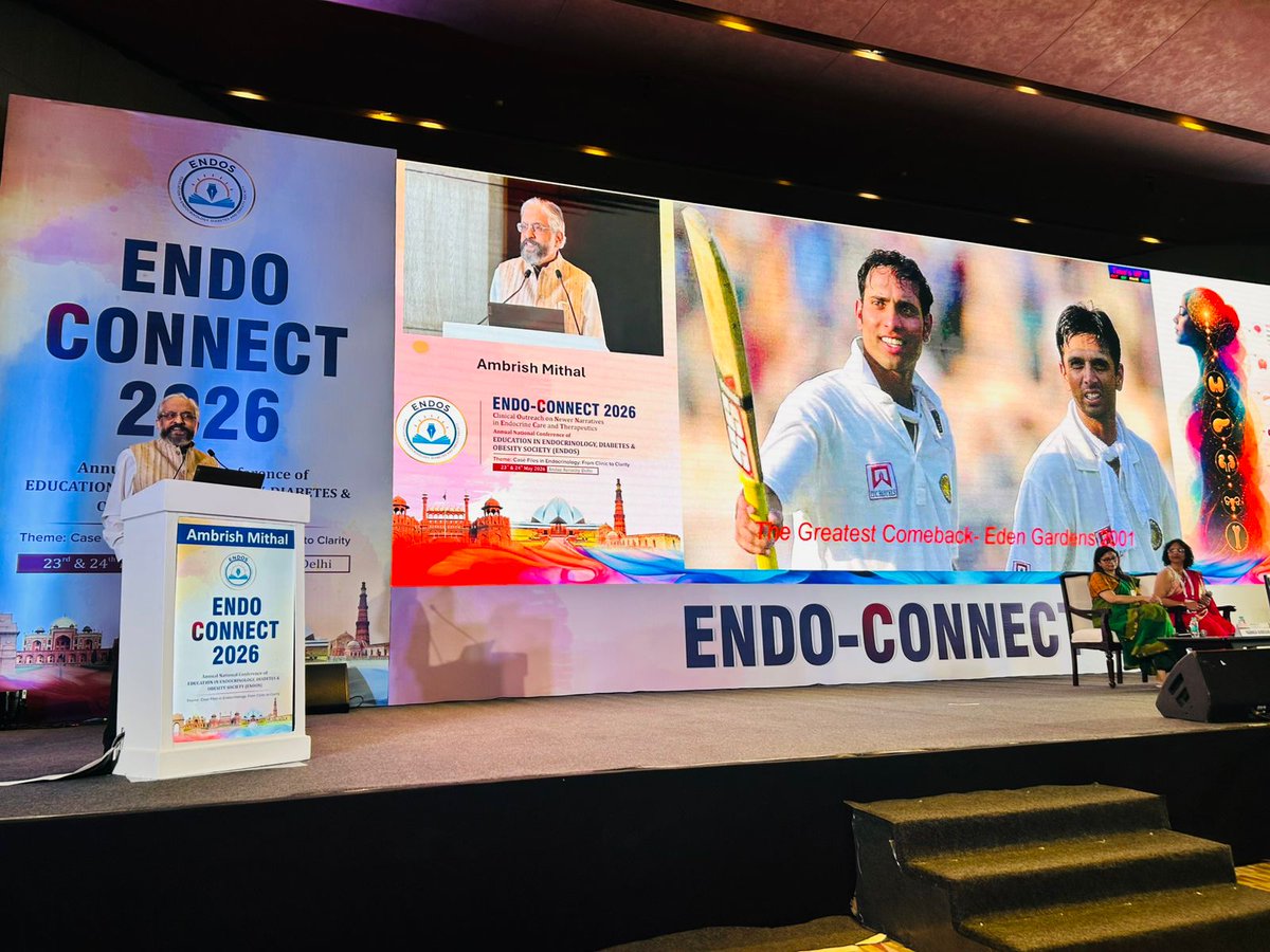 DrAmbrishMithal's tweet photo. Excellent conference #ENDOCONNECT organised by the #Delhi/NCR #endocrinologists.
Great academics, splendid arrangements.
I spoke on
1. Changing concepts in #vitaminD
2. Resurgence of MHT (#hormone therapy at #menopause)
It's a joy to learn new things and translate them into clinical practice!