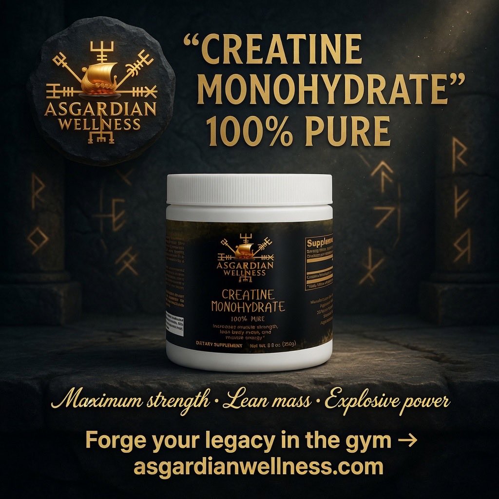 AsgardianWell's tweet photo. 🔥 FORGE UNSTOPPABLE STRENGTH & HYDRATION — THE ASGARDIAN WAY ⚔️
Tired of flat workouts, stalled gains, and feeling drained halfway through training?
Most creatine leaves you bloated, under-hydrated, or with zero real results.
Especially those creatine gummies flooding the market.
Lab tests keep proving what warriors already suspect: most creatine gummies contain little to no actual creatine. The heat, moisture, and acid used to make gummies destroy the creatine — turning it into useless creatinine before it even hits your system. You’re basically paying premium prices for expensive candy with zero performance benefits.
Asgardian Wellness just dropped the ultimate warrior stack that actually delivers:
100% Pure Creatine Monohydrate
+
Creatine Hydration Powder (with electrolytes)
This isn’t basic creatine.
This is legendary fuel forged for modern Vikings who refuse to settle.
✅ Pure Creatine Monohydrate — Full 5g clinical dose for explosive power, lean muscle, and strength that actually shows up
✅ Creatine + Electrolytes — 5,000mg creatine monohydrate + magnesium, sodium & potassium to keep you hydrated, cramp-free, and performing at your peak even in brutal sessions
✅ Zero fillers. Zero crash. Zero compromise.
✅ Science-backed. USA-made. Built for warriors.
No gummy gimmicks. No degraded creatine. Just pure, stable, effective fuel that works.
Whether you’re chasing PRs, building dense muscle, or training like the gods demand — this stack delivers real results you can feel and see.
Modern warriors don’t just train.
They dominate.
FIRST-TIME WARRIORS ONLY:
15% OFF + FREE SHIPPING on your entire order (no minimum)
Use code at checkout or tap the link in bio.
Limited first batch. Secure yours before the next raid.
👉 Shop the full stack now: https://t.co/UjmeF3pQMJ
Drop a ⚔️ if you’re ready to forge your legacy.
#CreatineMonohydrate #CreatineHydration #BestCreatine #CreatineForMuscleGain #ElectrolyteCreatine #HydratingCreatine #CreatinePowder #MuscleBuildingSupplements #VikingFitness #AsgardianWellness #StrengthTraining #NaturalPerformance #WarriorSupplements #LeanMuscle #ExplosivePower #CreatineGummies