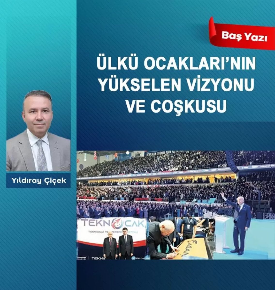 Yildiraycicek9's tweet photo. ÜLKÜ OCAKLARI’NIN YÜKSELEN VİZYONU VE COŞKUSU

“19 Mayıs Atatürk’ü Anma, Gençlik ve Spor Bayramı” gibi anlamlı bir milli bayramda Ülkü Ocakları Genel Merkezi’nin düzenlediği “Türk Gençliği Büyük Kurultayı”, Ankara’ya gençlik dinamizminin damgasını vurdu. Başkente sel gibi akın eden Ülkücü gençlik, Ülkü Ocakları’na ilk adım attığımız günlerde coşkuyla söylediğimiz marştaki gibiydi:

“Allah korusun Allah,
Bu gelen bizim gençlik,
Kırk bin kere maşallah,
Bu gelen bizim gençlik.”

Salonun içini hınca hınç dolduran, dışarıya taşan Ülkücü gençlik, “Durma ilerle, evlatların seninle!” nidalarıyla sadakatini haykırarak Türk milliyetçiliğinin ve Ülkücü Hareket’in Lideri Sayın Devlet Bahçeli’yi salon dışında kilometrelerce uzunluktaki kortejle karşıladı. Bu muhteşem manzara, Bozkurtların gücünü, kudretini ve heyecanını bir kez daha tüm dünyaya gösterdi.

Dünyanın en büyük gençlik teşkilatı olarak kabul edilen Ülkü Ocakları’na yakışır destansı bir manzara karşımızdaydı. 

Sayın Devlet Bahçeli de bu tarihi manzarayı şu sözlerle taçlandırdı:

“Yüreğinde Ergenekon’un demirden dağları eriten kudretini; fikriyatında Malazgirt’in Anadolu’yu vatan kılan kararlılığını; istikametinde İstanbul’un çağ açıp çağ kapatan fetih ufkunu, adımlarında Samsun’un istiklal meşalesini taşıyan Türk gençliğini bu anlamlı günde burada görmek tarifsiz bir onur benim için.”

***

Kurultayın bir gün öncesinde “TEKNOCAK Teknoloji ve İnovasyon Festivali” ile başlamış olması da ayrı bir gurur kaynağıydı. Ülkücü gençliğin çağın teknolojik gelişmeleriyle iç içe olduğunu eserleriyle bir kez daha ispat ettiği bu festivalde, sağlık teknolojilerinden savunma sanayisine, su altı araçlarından uydu terminallerine, sulama sistemlerinden eğitim robotlarına kadar uzanan geniş bir yelpazedeki projeler, Ülkücü gençlerin yüksek zekâsını, yeteneğini ve vizyonunu gözler önüne serdi.

Ülkü Ocakları tarafından sergilenen projeler, Sayın Devlet Bahçeli’nin konuşmasında şu sözlerle tarif ettiği Ülkücü gençliğe her yönüyle uyuyordu:

“Boş sözlerin, hamasi sloganların değil; büyük eserler verme idealinin peşinden giden bir gençlik…
Kuru gürültülerin değil; somut projelerin, tüketim kolaycılığının değil; uluslararası sahada bayrağımızı dalgalandırmanın derdine düşen bir gençlik…”

Bu gençlik, başta Göktürk, Selçuklu ve Osmanlı olmak üzere tarihteki tüm Türk devletlerinin zengin mirasından kopmadan, Mustafa Kemal Atatürk’ün kurduğu Türkiye Cumhuriyeti’ni ilimde, irfanda, kültürde, teknolojide, sanatta, sporda ve tarımda çağın gereklerine göre hazırlayıp yüceltecek kudrettedir. “İşte buradayız!” demiştir.

Ülkücü Türk gençliğini bu tür teknolojik projeleri hayata geçirmeye odaklayan, motive eden, her türlü maddi ve manevi desteği sağlayan, disiplinli, düzenli ve edepli bir şekilde Türk milletine takdim eden Ülkü Ocakları Genel Başkanı Ahmet Yiğit Yıldırım da alkışı fazlasıyla hak etmektedir.

Türk milliyetçiliğinin ve Ülkücü Hareket’in Lideri Sayın Devlet Bahçeli de bu başarıyı şu sözlerle onurlandırmıştır:

“Başta Ülkü Ocakları Eğitim ve Kültür Vakfı Genel Başkanı Sayın Ahmet Yiğit Yıldırım olmak üzere Ülkü Ocakları’nda yetişmiş ve neslimizi tertemiz yetiştirmeye devam eden tüm dava ve yol arkadaşlarıma ayrı ayrı teşekkür ediyorum.”

Ülkü Ocakları’nın “19 Mayıs Atatürk’ü Anma, Gençlik ve Spor Bayramı” gibi anlamlı bir günde Ankara’da sergilediği vizyon, Türk gençliği için cazibe merkezi olma sınırlarını bir hayli yükseltmiştir. Ne mutlu ki, Türk milleti için yaşayan ve üreten Ülkü Ocakları var. O hâlde yüksek sesle haykıralım:

Yaşasın Türk milleti! Yaşasın Ülkü Ocakları! Bu duamızı dilimizden ve gönlümüzden düşürmeyelim.

https://t.co/DxkXjnZixq

@ayyildirim1 @Ulku_Ocaklari @ankaraulkuocak