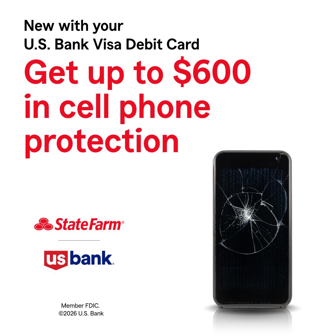 StateFarm96's tweet photo. Open a personal or business checking account through the State Farm® and U.S. Bank Alliance, then use your linked debit card to pay your cellular wireless bill monthly. Terms &amp; conditions apply. Contact me to learn more. https://t.co/UlRVTIWrcD