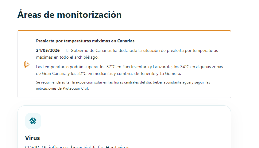 cvcanarias's tweet photo. Pre-alert for high temperatures in the Canary Islands
24/05/2026 — The Canary Islands Government has declared a pre-alert situation for high temperatures across the archipelago.
https://t.co/NKRDyCUwWj https://t.co/w9gJySjRwQ