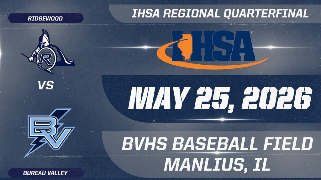 BVHS340's tweet photo. ⚾️ Regional Baseball starts TOMORROW! Bureau Valley hosts Ridgewood in a Quarterfinal matchup at 3:00 PM on Monday, May 25 at BVHS. Come support the Storm as postseason play begins! ⚾️ 

#DefendTheVALLEY #FN5GL #Entry @TMobile https://t.co/KlQimLgzQU