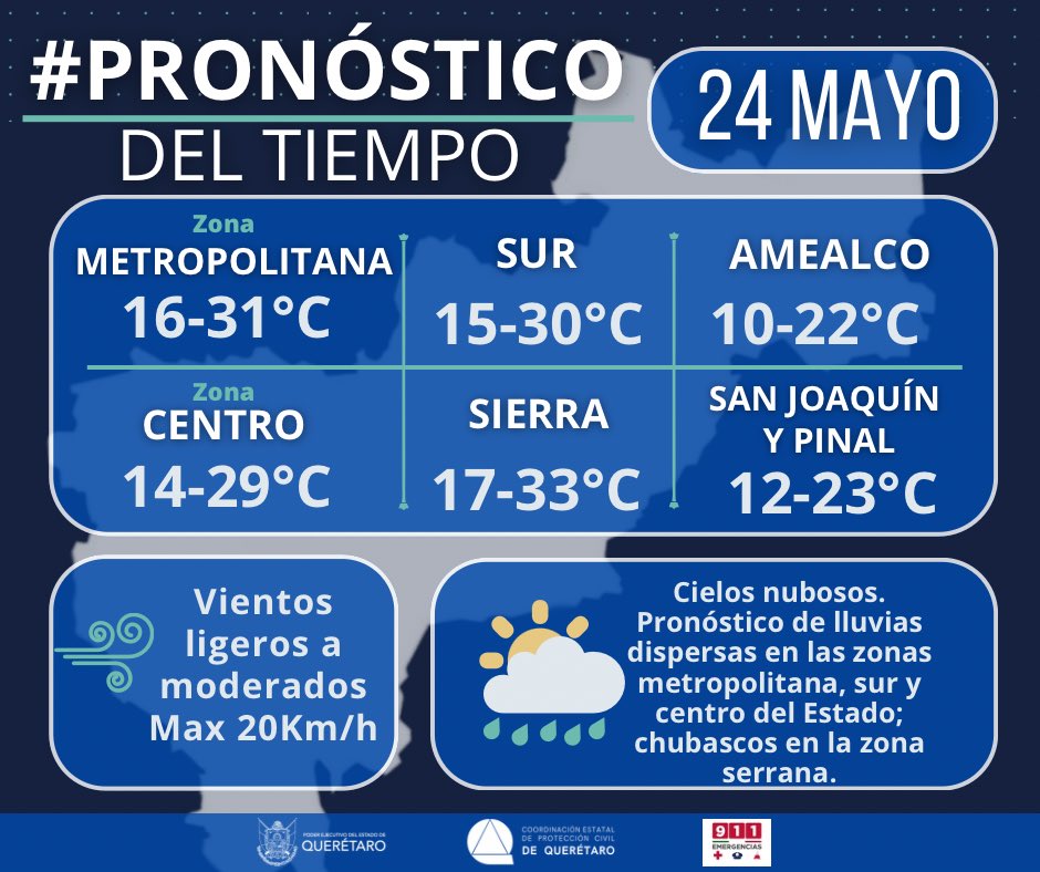 PCIVILQRO's tweet photo. #PronósticoDelTiempo https://t.co/eVt7ZAuAcJ