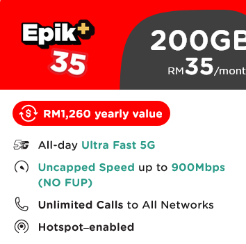 aliashackkk's tweet photo. @MikroAlia @Lynyyumchaa Kalau biasa-biasa, prepaid Epik+ 35+ dah okay. Kalau lebih heavy baru consider Epik+ 50+ sebab data dia lagi besar. https://t.co/mY6Zs1shV3