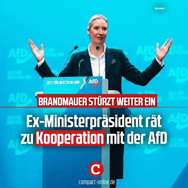 brehms1971's tweet photo. ++ Paukenschlag: Ex-Ministerpräsident rät zu Kooperation mit der #AfD💙! ++
COMPACT: "Die #Brandmauer⚡️stürzt weiter ein. Jetzt fordert ausgerechnet ein #SPD🟥-Politiker, der frühere MP von Schleswig-Holstein, Torsten #Albig, eine Kooperation mit der Partei von Alice #Weidel." https://t.co/3pMjnBDvp5