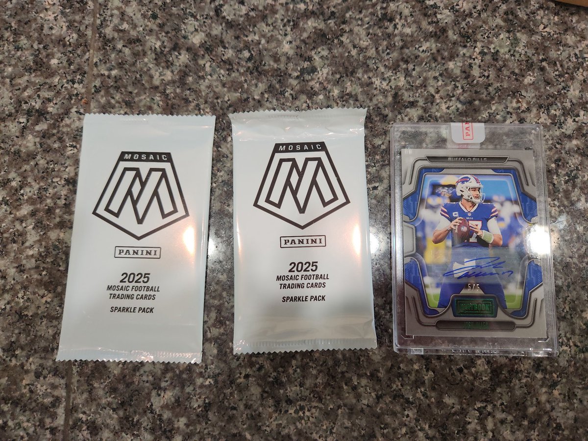 PB_JSingleton's tweet photo. @cardboardbst Sparkle packs $50 each. Josh Allen Panini auto 5/5 $500 OBO https://t.co/AhBOYM1pbD
