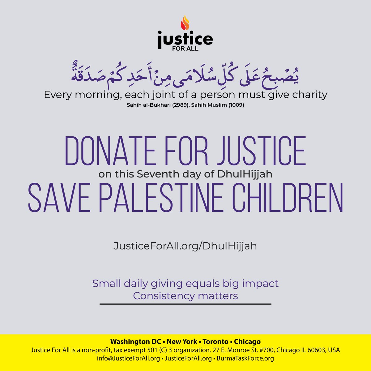 JFAorg's tweet photo. 🌙 Day 7 of Dhul Hijjah is a chance to stand with children whose lives have been shattered by genocide. 🤲

Palestinian children in Gaza continue to endure unimaginable suffering, facing displacement, hunger, trauma, and the constant threat of violence by Israel.

Support Justice For All’s “Save Palestine Children” campaign and help amplify efforts to protect, support, and advocate for the children of Gaza.

🔗 https://t.co/BwnP84Cnj4