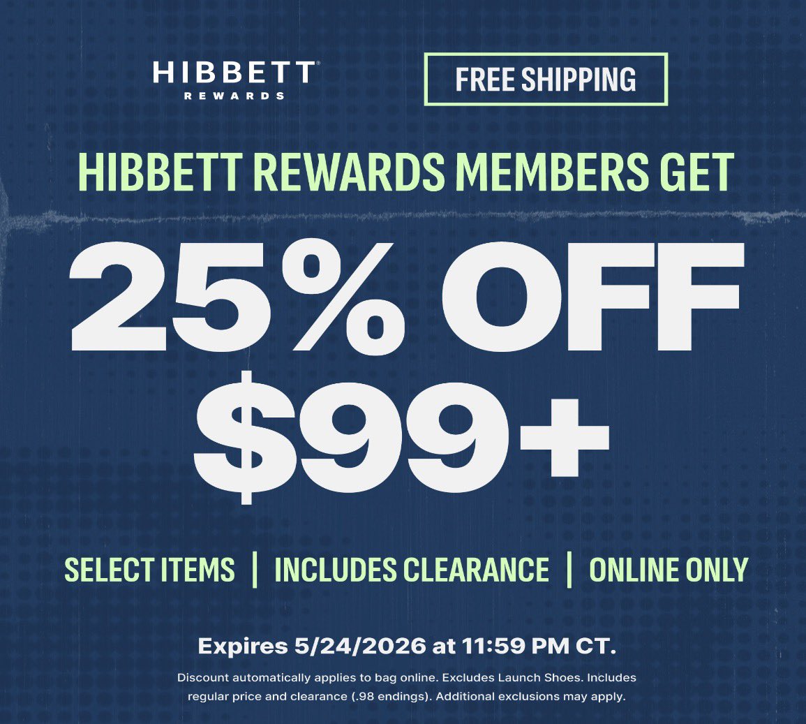 snkr_twitr's tweet photo. AD: Get 25% off on orders $99+ at checkout for Rewards Members via Hibbett (must log in) 

Jordan Retro https://t.co/chR8ZEEhPJ
Nike https://t.co/M3r8LgNP9e
adidas https://t.co/ttoo4V1aHD
New Balance https://t.co/DNCxJXrR8b
Tech Fleece https://t.co/Xdm41CvOQ9 

Shop all deals -> https://t.co/VocEEIhMum