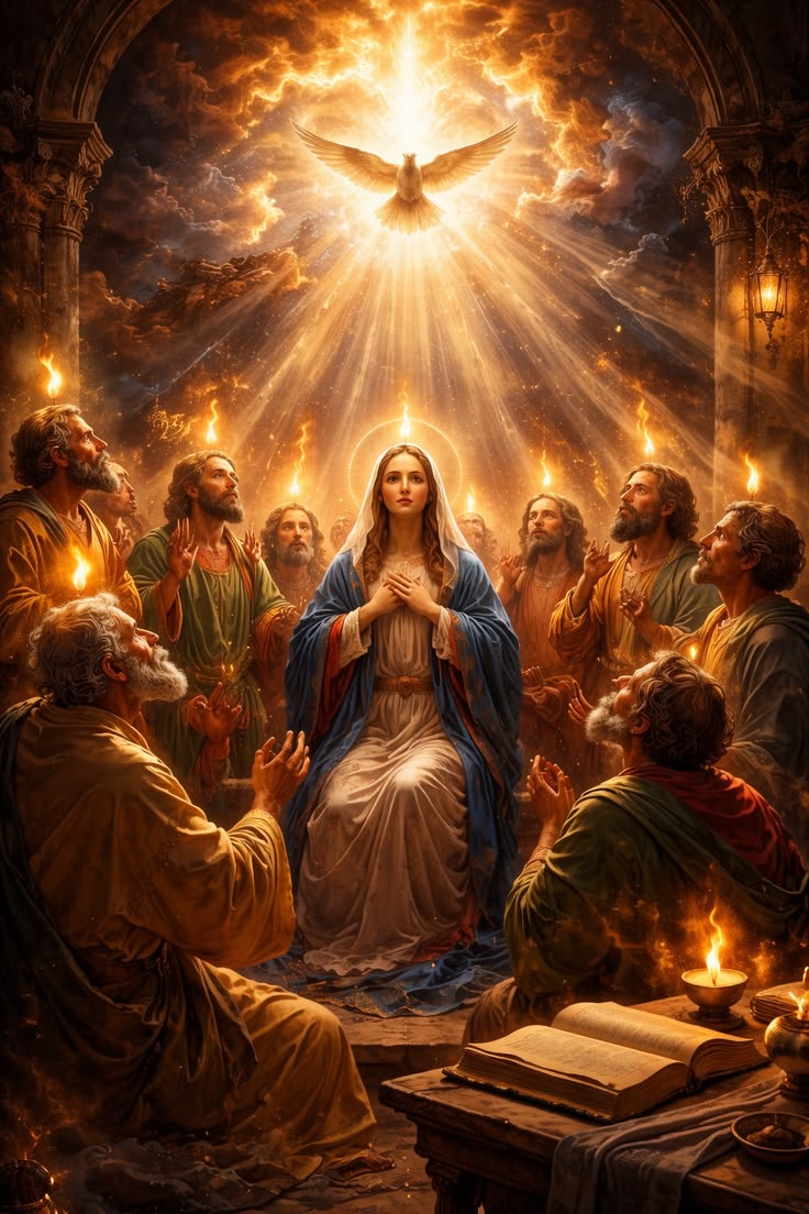 Lux_Dei7's tweet photo. Domingo día del Espíritu Santo
Día de Pentecostés

🙏 Veni Creator Spiritus 

Ven, Espíritu Santo, Creador bendito, y en nuestras almas toma tu reposo; ven con tu gracia y ayuda celestial, y llena los corazones que has creado.

A ti, el Consolador, clamamos, a ti, el Don del Dios Altísimo; la Fuente de la vida, el Fuego del amor, la Unción del alma desde lo alto. Los siete dones de la gracia son tuyos, oh Dedo de la Mano Divina; tú eres la Promesa del Padre, que imbuyes la lengua de poder.

Enciende nuestros sentidos con tu luz, y une nuestros corazones con amor; fortalece nuestra debilidad con tu poder, y aleja a todos los enemigos malignos. 

Concédenos, por medio de Ti, conocer al Padre, y al Hijo, y a Ti, su Espíritu Santo; y que siempre creamos y confiemos en el Dios Trino.

Gloria a Dios Padre, gloria a Cristo, que resucitó de entre los muertos, y al Santo Paráclito, ahora y por toda la eternidad.
Amén.