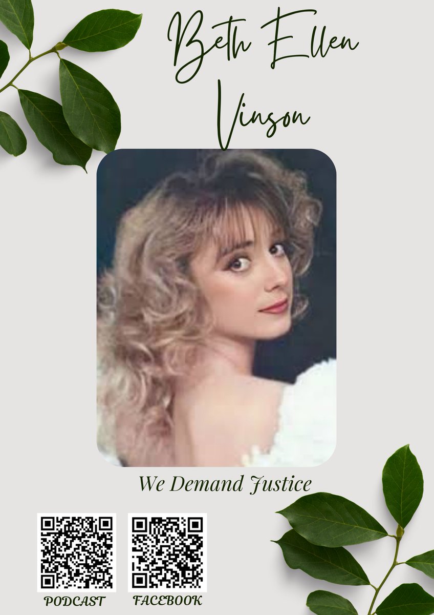 Catch_LISK's tweet photo. #BethEllenVinson
It's #TipTuesday and we need your help to bring more attention to Beth-Ellen's #Unresolved murder and to bring more pressure to Raleigh, North Carolina PD.

On August 23, 1994, approximately four weeks after Beth Ellen Vinson, a 17-year-old white female, left her home in Goldsboro, North Carolina, and went to Raleigh to work and save enough money to get to New York, her body was found. Ms. Vinson’s body had been covered with cardboard, and left between two warehouses on Wicker Road. Ms. Vinson who worked for an escort service was last seen at 2:30 a.m. on August 16, 1994, when she left her apartment to meet a client. At 5:30 a.m. her 1990 white four door Mazda 626 was found at the entrance of a car dealership on Capital Boulevard.

Continuing investigation of this homicide, determined that Ms. Vinson was in possession of four pieces of jewelry and a multi-colored cloth purse the morning of her homicide. These items have never been recovered.

Medical examination disclosed that Ms. Vinson had been stabbed in excess of 15 times.

To learn more about Beth-Ellen and her case, you can listen to the previous episodes on Spotify or Apple podcast by searching, Who Killed Beth-Ellen. You can also join the Facebook group to share in the conversations and be among the first to know when new episodes drop.

If you have information about Beth-Ellen's case, please call 1-866-tips-4-BE or email WhoKilledBethEllen@gmail.com

https://t.co/NHhxRretBU