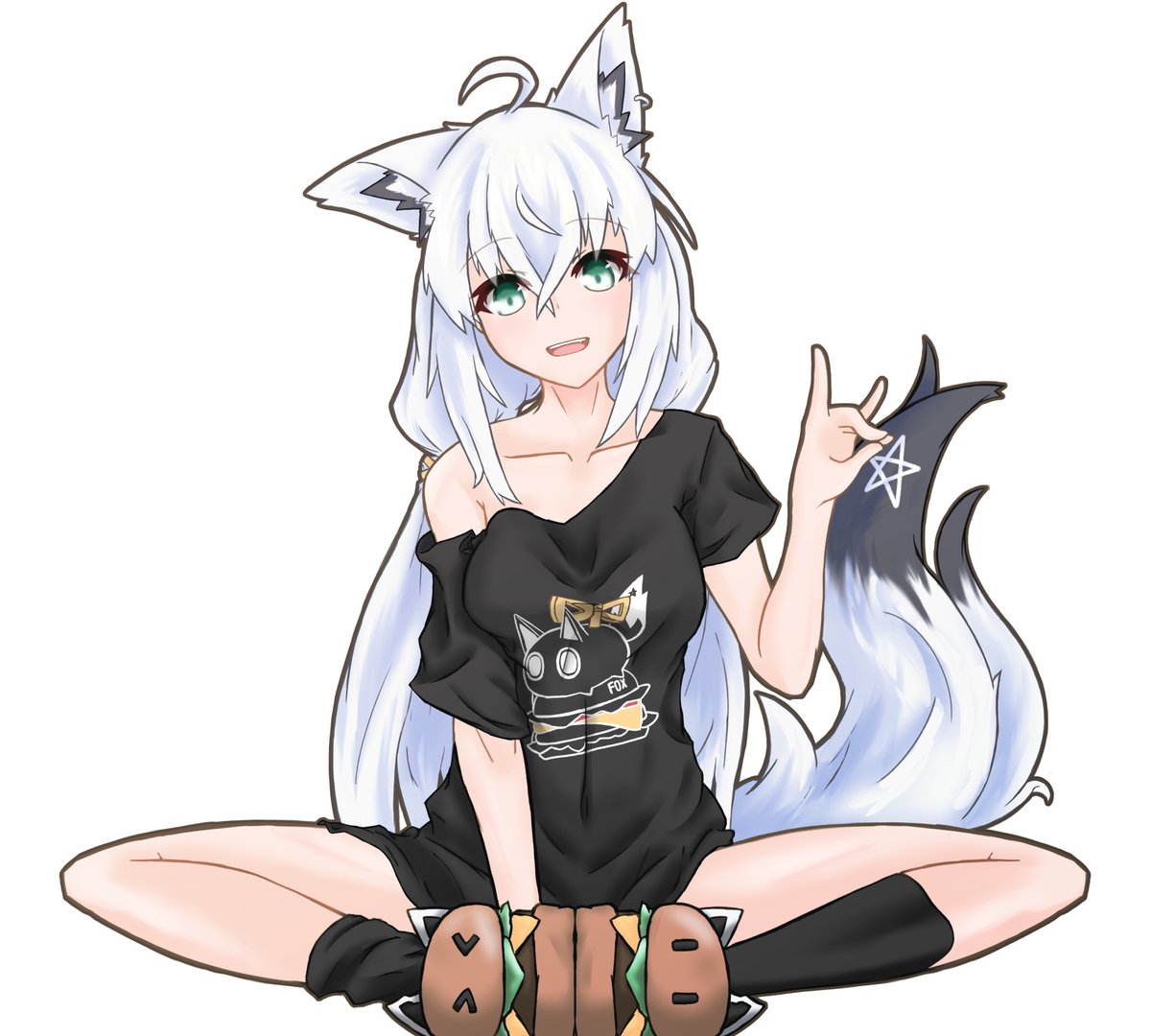 白上フブキ 「#いいねした人は私のイラストを自分の絵柄で描く」|xiny/さいにーのイラスト
