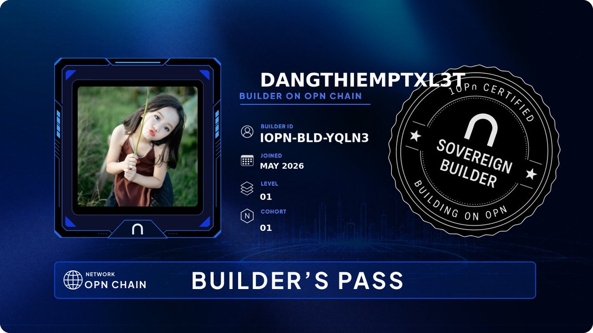 ChienDuc9's tweet photo. Builder's Pass: claimed ✅
Six seasons. Six verticals. One on-chain record that travels with me forever.
Building on @IOPn_io.
Accelerate ⋂ https://t.co/UjBBS3Qyoj