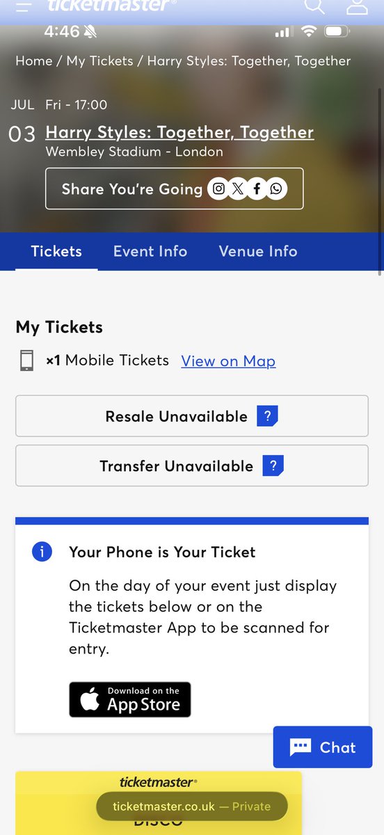 13April1998's tweet photo. @hsdaily Hi, been trying to gift an extra Disco ticket I have to a fan, that would love to but, can’t afford to go to the London July 3rd show, with little luck. It’s a ticket that I purchased from a verified reseller so I can’t resell and I’d rather give it away. Proof attached. https://t.co/wQUmQjS63t