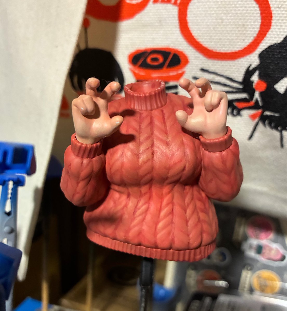 cobrider1's tweet photo. いい感じに塗れたので後のためのメモ
オレンジ塗ってシャバシャバにした赤で編み目書いて編み目が細くなるようにオレンジ上塗りした！ https://t.co/nu0FqhBCap