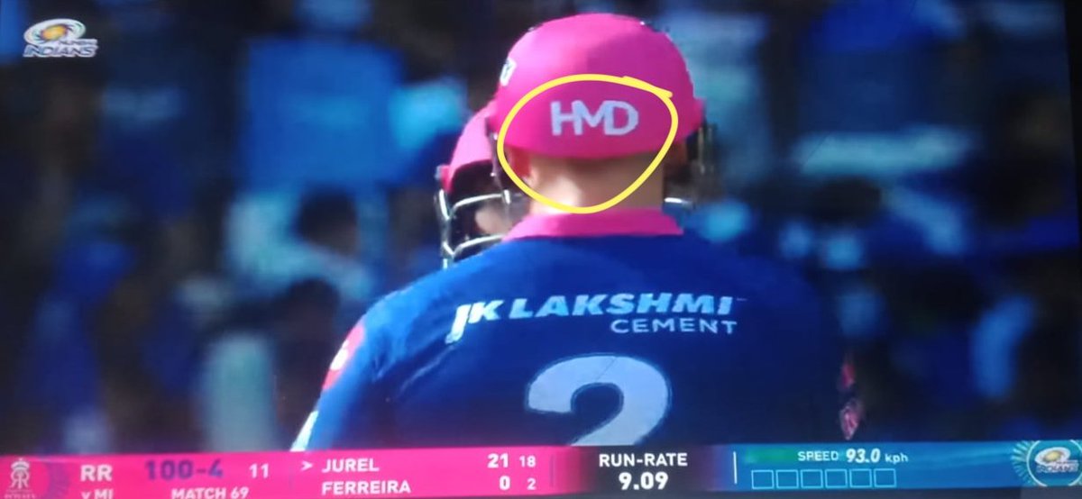 darryl_dabre's tweet photo. @HMDdevicesIN Spotted HMD logo on RR players #hmdspotandwin https://t.co/pGcRw8Xo1C