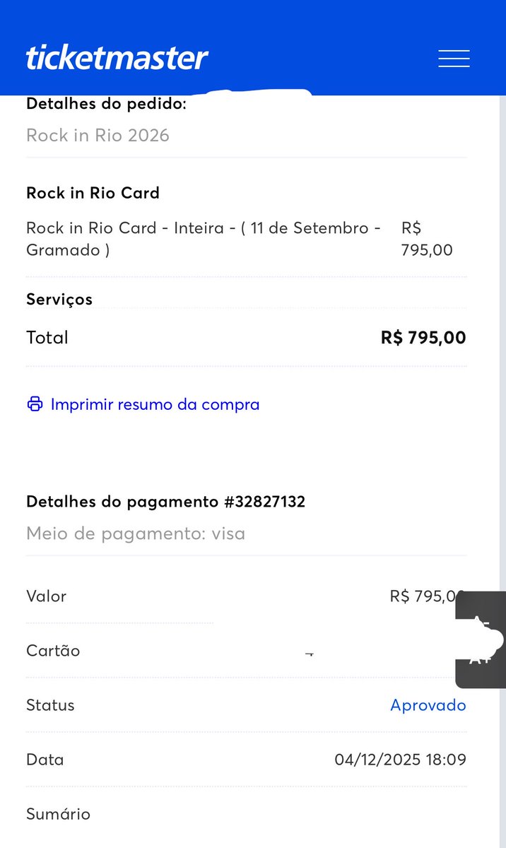 sweetchwerry's tweet photo. 🚨VENDO INGRESSO DO ROCK IN RIO INTEIRA DIA 11 DE SETEMBRO GRAMADO🚨

Vendo no mesmo valor que paguei: 795 

Motivo: não quero mais ir https://t.co/TiqriaP3VO