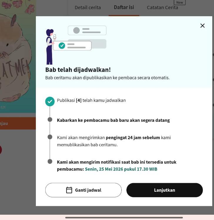 ixora_kim's tweet photo. Baru tau Wattpad skrg bisa atur jadwal publish. Cukup membantu kalau chapter udah banyak 🧐

Anyway don't eat me (namjin) chap 3 sudah publish, chap 4 udah dijadwalkan besok sore 🙌 https://t.co/8OndH0NPOP