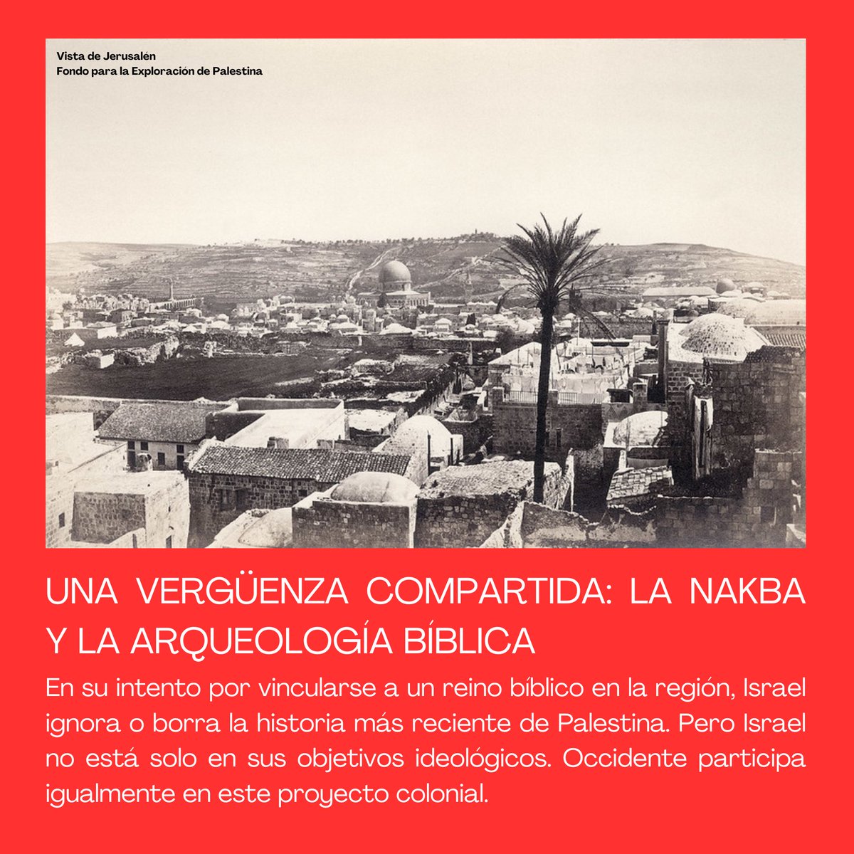 AAAArchaeos's tweet photo. Re the role of #archaeology in the #Nakba : the involvement of #biblicalarchaeology. The disenfranchisement &amp; cultural erasure of Palestinians is a shared shame that began before the establ. of the zionist state, + continues today. Full slide sets at the linktree in our bio https://t.co/0gXN5n62KH
