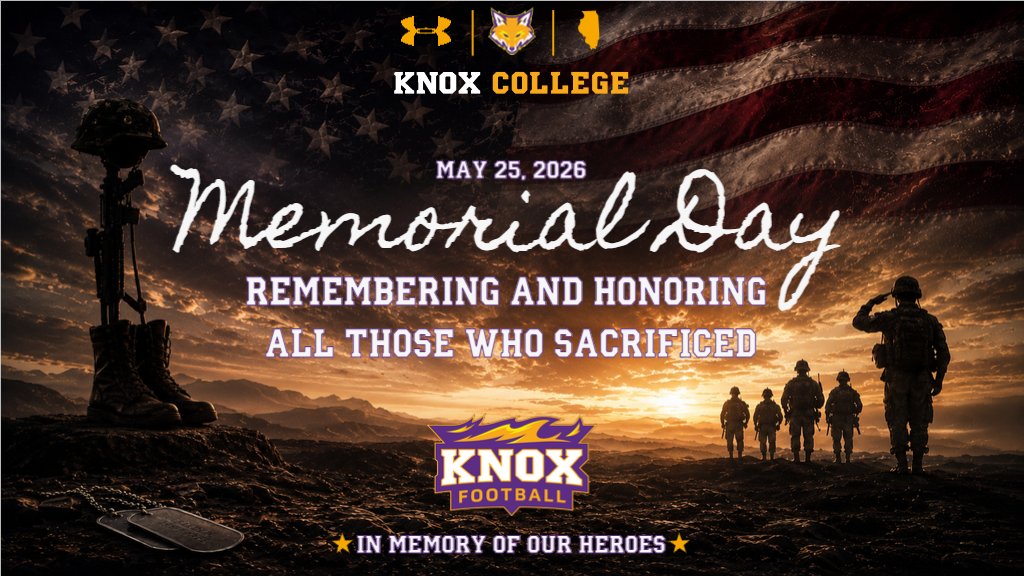 FB_KnoxCollege's tweet photo. This weekend, we remember and honor the brave men and women who made the ultimate sacrifice for our country.
Their courage, service, and selflessness will never be forgotten. 🇺🇸 #MemorialDay https://t.co/E5qmD1v9jO